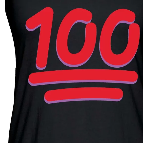 Keep It 100 One Hundred Emoji Ladies Essential Flowy Tank