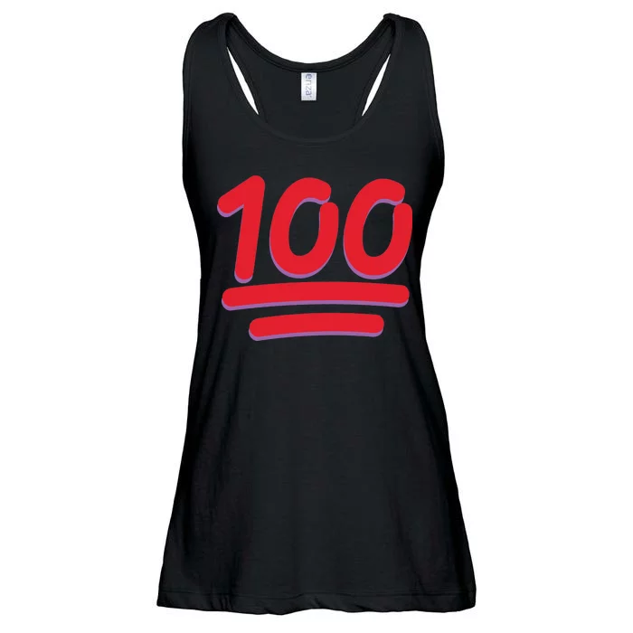 Keep It 100 One Hundred Emoji Ladies Essential Flowy Tank