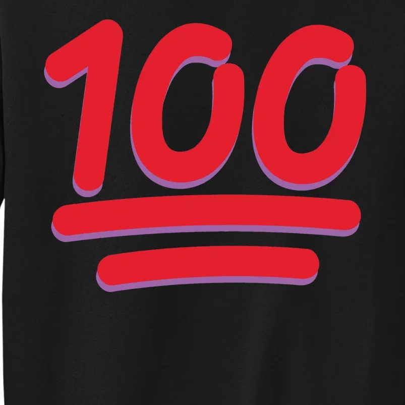 Keep It 100 One Hundred Emoji Tall Sweatshirt