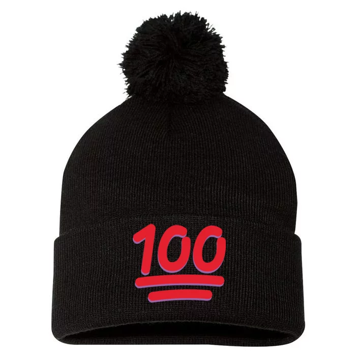 Keep It 100 One Hundred Emoji Pom Pom 12in Knit Beanie