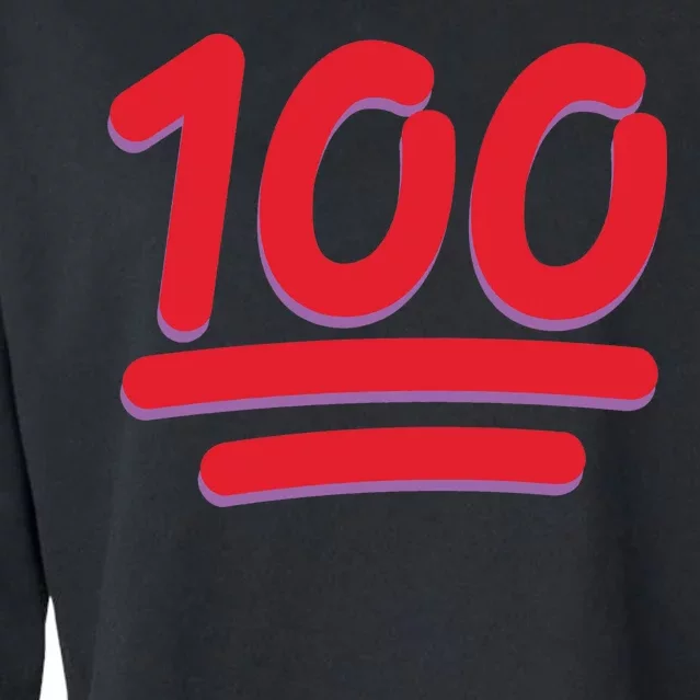 Keep It 100 One Hundred Emoji Cropped Pullover Crew