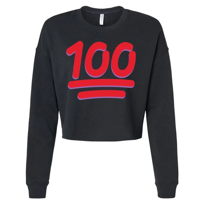 Keep It 100 One Hundred Emoji Cropped Pullover Crew