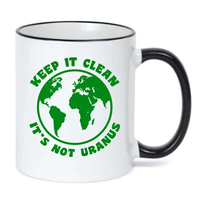 Keep It Clean It's Not Uranus Black Color Changing Mug