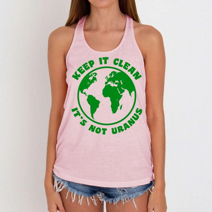 Keep It Clean It's Not Uranus Women's Knotted Racerback Tank