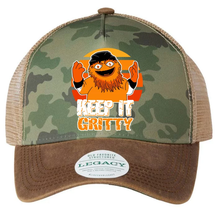 Keep It Gritty Retro Hockey Mascot Legacy Tie Dye Trucker Hat