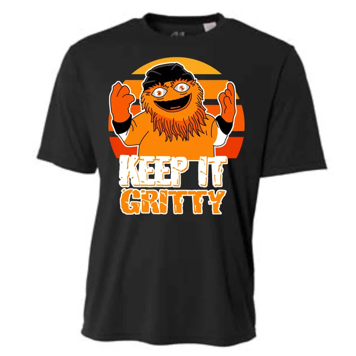 Keep It Gritty Retro Hockey Mascot Cooling Performance Crew T-Shirt