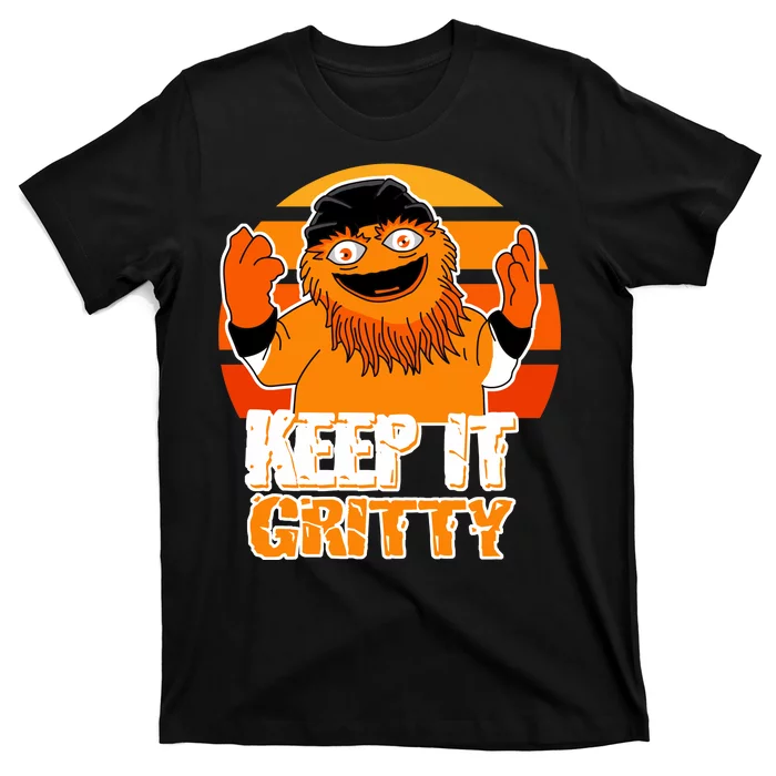 Keep It Gritty Retro Hockey Mascot T-Shirt | TeeShirtPalace