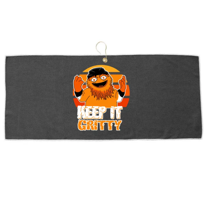 Keep It Gritty Retro Hockey Mascot Large Microfiber Waffle Golf Towel