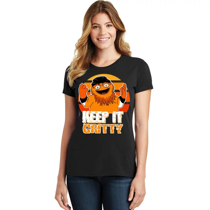 Keep It Gritty Retro Hockey Mascot Women's T-Shirt