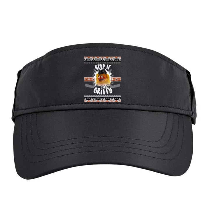 Keep It Gritty Ugly Christmas Sweater Adult Drive Performance Visor