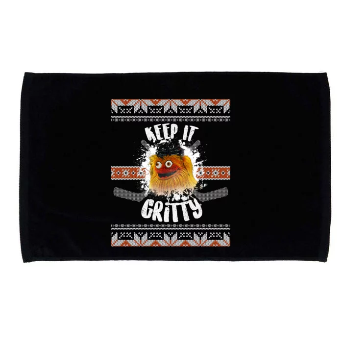 Keep It Gritty Ugly Christmas Sweater Microfiber Hand Towel