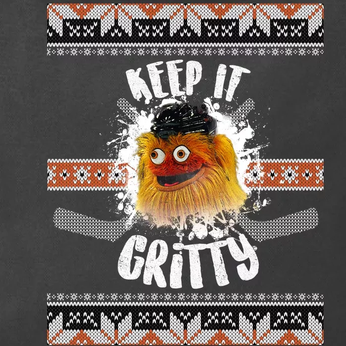 Keep It Gritty Ugly Christmas Sweater Zip Tote Bag