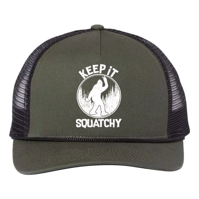 Keep It Squatchy Retro Rope Trucker Hat Cap