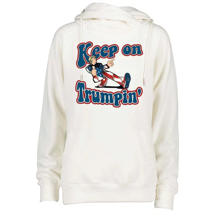 Keep On Trumpin' Pro Trump Womens Funnel Neck Pullover Hood