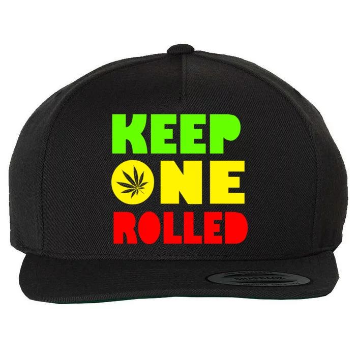 Keep One Rolled Wool Snapback Cap