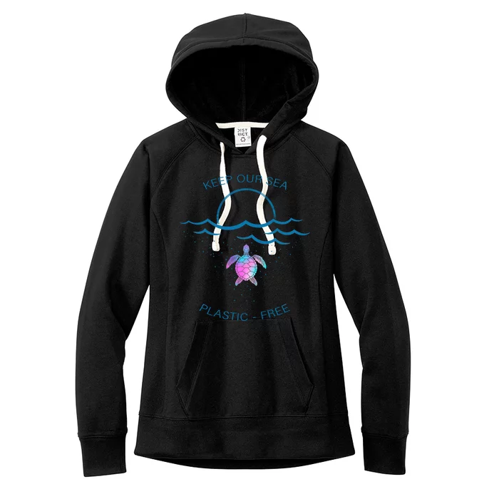 Keep Our Sea Plastic Free Women's Fleece Hoodie