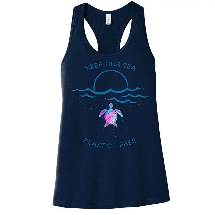 Keep Our Sea Plastic Free Women's Racerback Tank