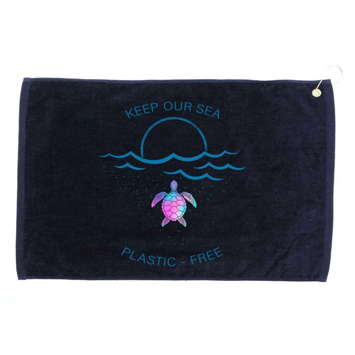 Keep Our Sea Plastic Free Grommeted Golf Towel