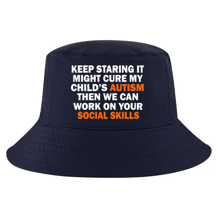 Keep Staring It Might Cure Autism Cool Comfort Performance Bucket Hat