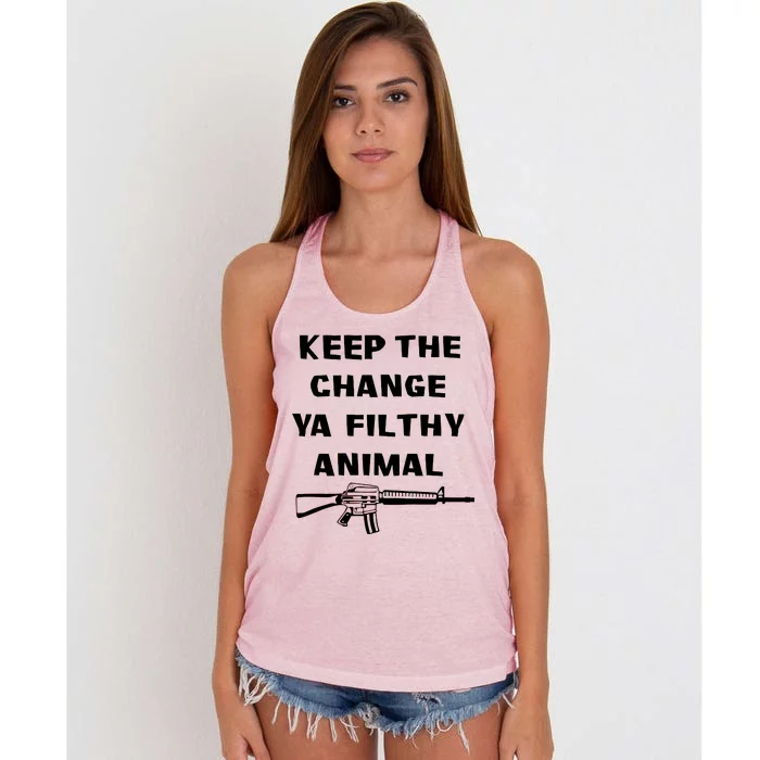 Keep The Change Ya Filthy Animal Women's Knotted Racerback Tank