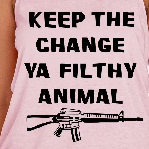 Keep The Change Ya Filthy Animal Women's Knotted Racerback Tank