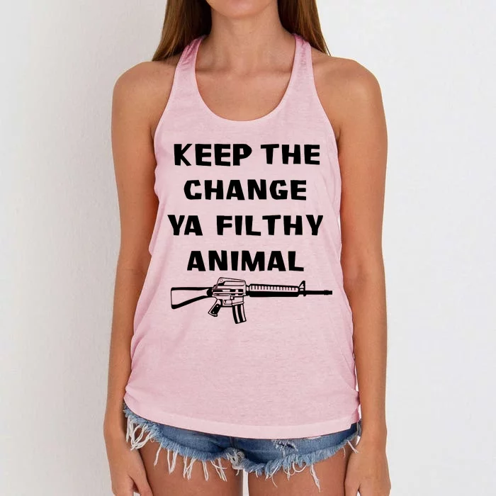 Keep The Change Ya Filthy Animal Women's Knotted Racerback Tank