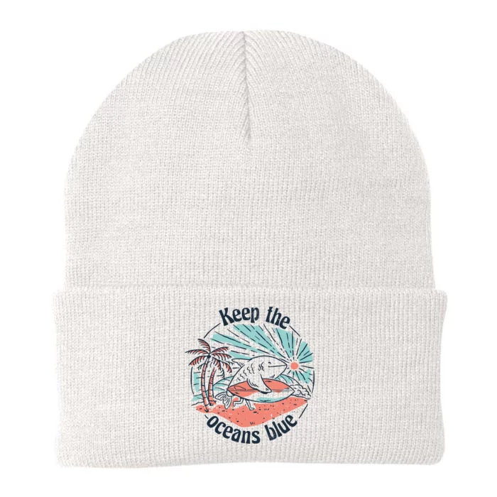 Keep The Ocean Blue Knit Cap Winter Beanie