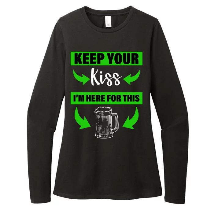 Keep Your Kiss I'm Here For The Beer Womens CVC Long Sleeve Shirt