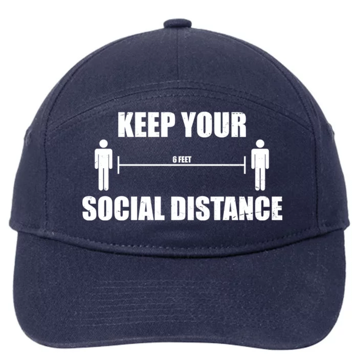 Keep Your Social Distance 6 Feet 7-Panel Snapback Hat