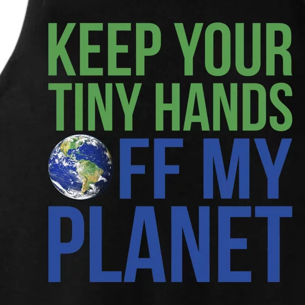 Keep Your Tiny Hads Off My Planet Earth Photo Ladies Tri-Blend Wicking Tank