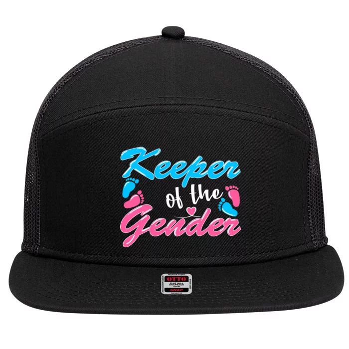 Keeper Of The Gender Baby Reveal Party 7 Panel Mesh Trucker Snapback Hat