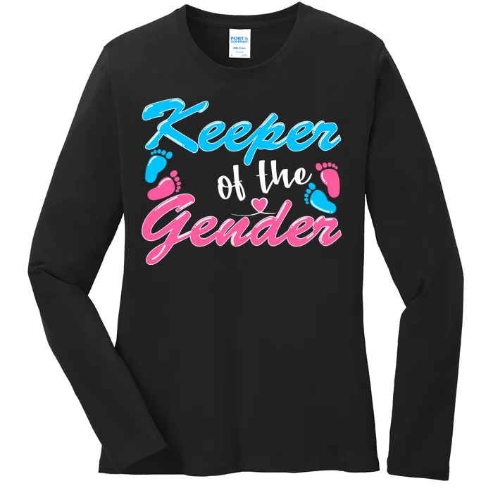 Keeper Of The Gender Baby Reveal Party Ladies Long Sleeve Shirt