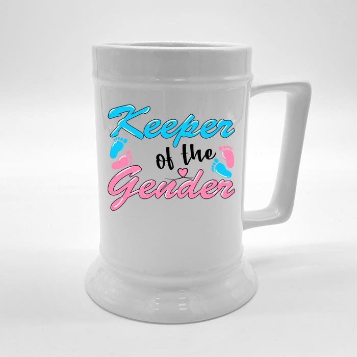 Keeper Of The Gender Baby Reveal Party Front & Back Beer Stein