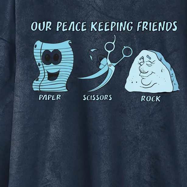 Keeping Friends Scissors Paper Rock Hooded Wearable Blanket