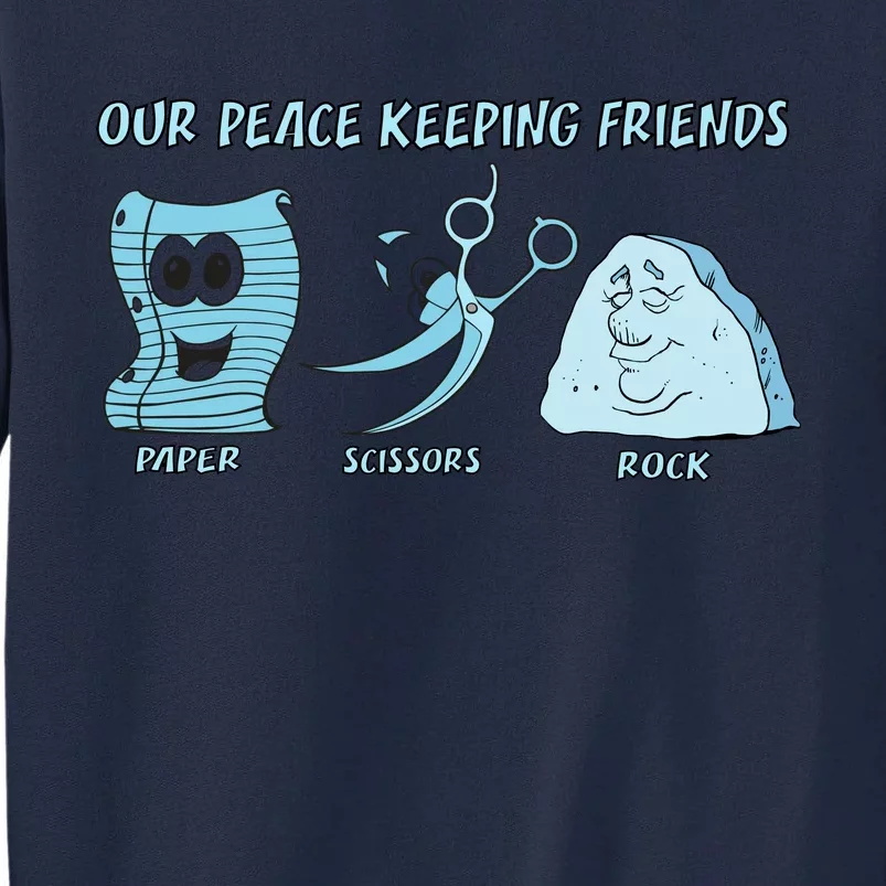 Keeping Friends Scissors Paper Rock Tall Sweatshirt