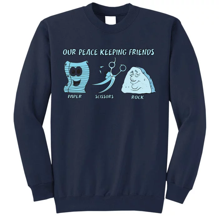 Keeping Friends Scissors Paper Rock Tall Sweatshirt