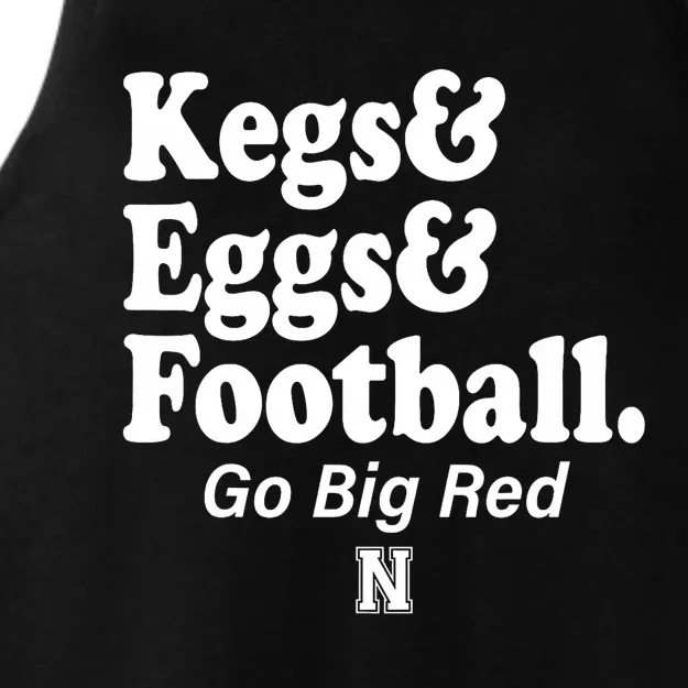 Kegs Eggs & Football Funny Red Ladies Tri-Blend Wicking Tank