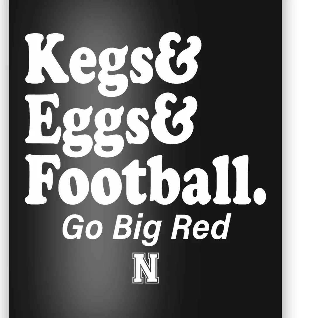 Kegs Eggs & Football Funny Red Poster