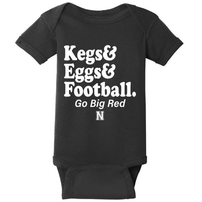 Kegs Eggs & Football Funny Red Baby Bodysuit