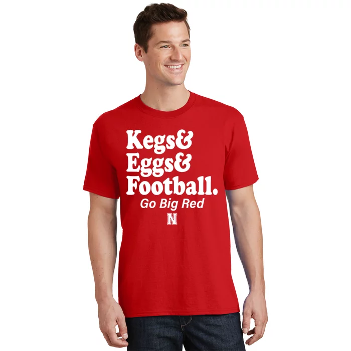 Kegs Eggs & Football Funny Red T-Shirt