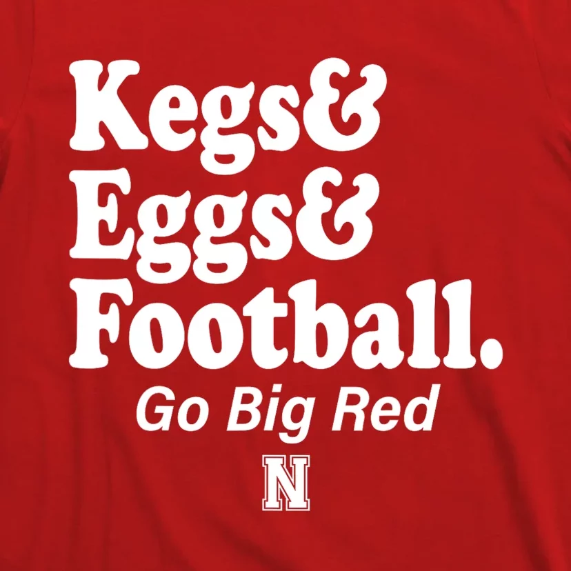 Kegs Eggs & Football Funny Red T-Shirt