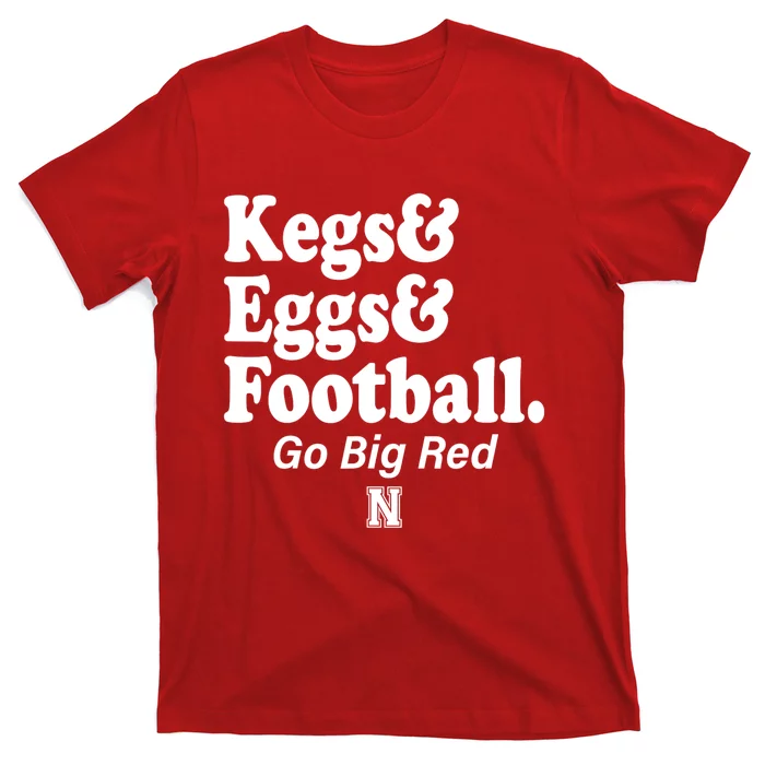 Kegs Eggs & Football Funny Red T-Shirt