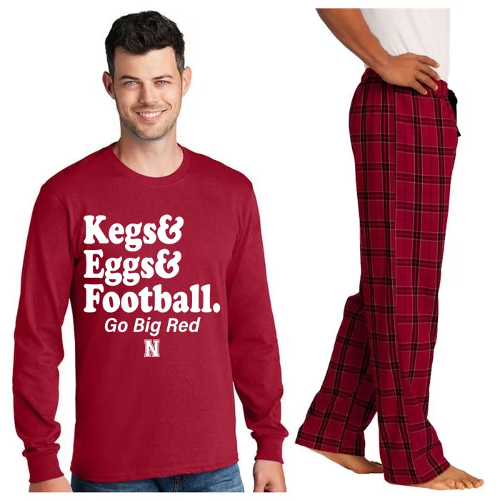 Kegs Eggs & Football Funny Red Long Sleeve Pajama Set