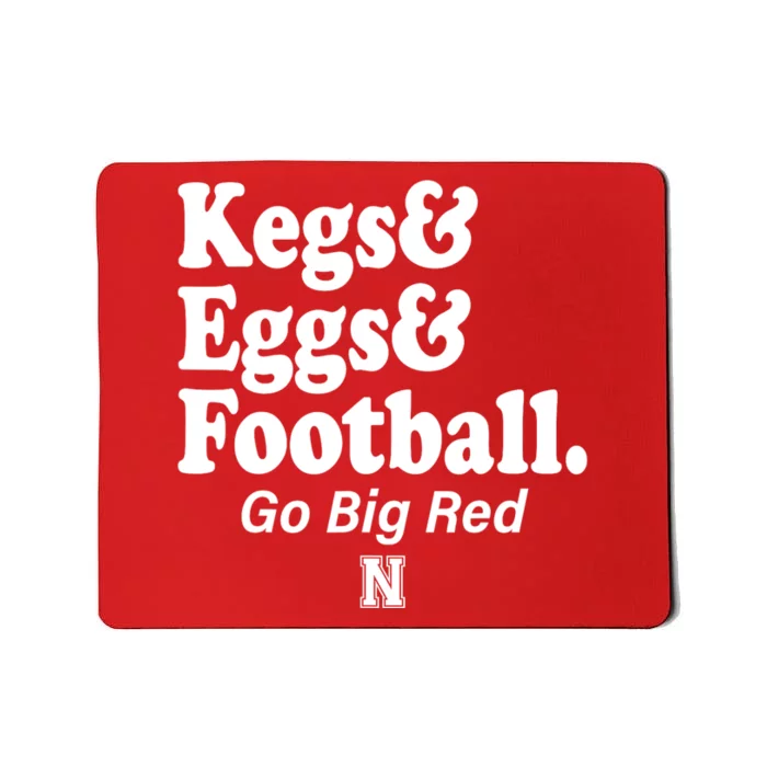 Kegs Eggs & Football Funny Red Mousepad