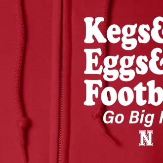 Kegs Eggs & Football Funny Red Full Zip Hoodie