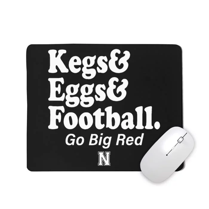 Kegs Eggs & Football Funny Red Mousepad