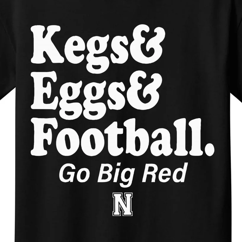 Kegs Eggs & Football Funny Red Kids T-Shirt