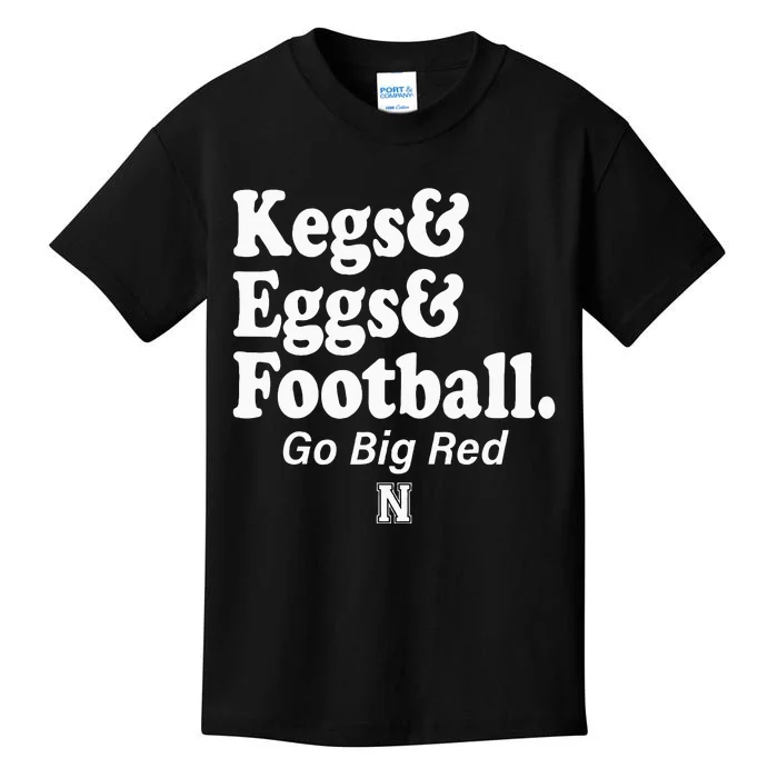 Kegs Eggs & Football Funny Red Kids T-Shirt