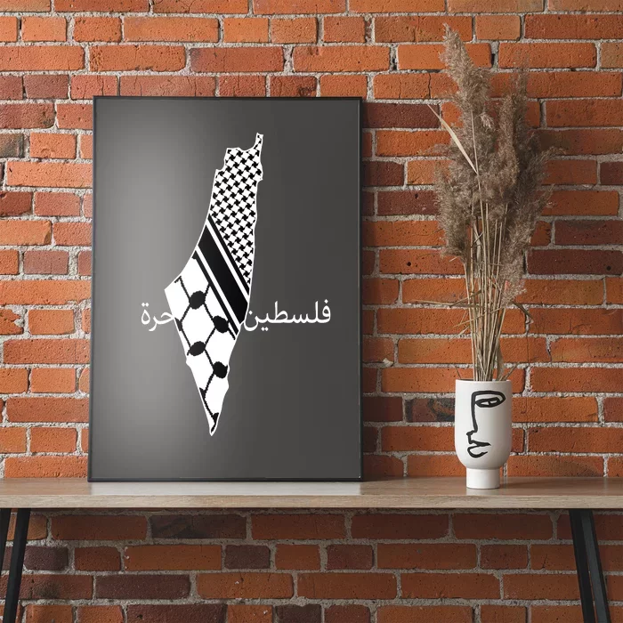 Keffiyeh Scarf Palestine Map Arabic Free Palestine Tie-Dye Long