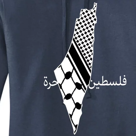 Keffiyeh Scarf Palestine Map Arabic Free Palestine Women's Pullover Hoodie